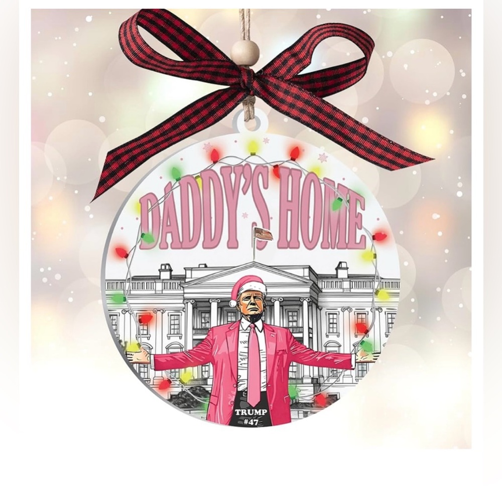 “Daddy’s Home” Trump 2024 Christmas Ornament – Funny Political Holiday Decor